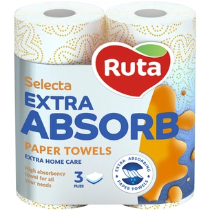 Паперові рушники Ruta Selecta 3 шари 2 шт. (4820023744516) зображення 1
