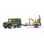 Спецтехніка Bruder автомобіль Land Rover Defender з причіпом, міні-екскаватором CAT та фігуркою (02593) - зменшене зображення 5