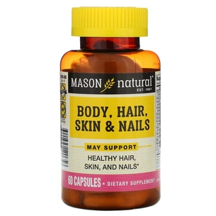 Вітамінно-мінеральний комплекс Mason Natural Формула для тіла, волосся, шкіри та нігтів, Body, Hair, Skin & Nails, 60 (MAV12065) зображення 1
