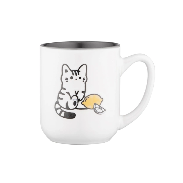 Чашка Ardesto Cat, 380мл, керамика, бело-серая (AR3055) - изображение 1