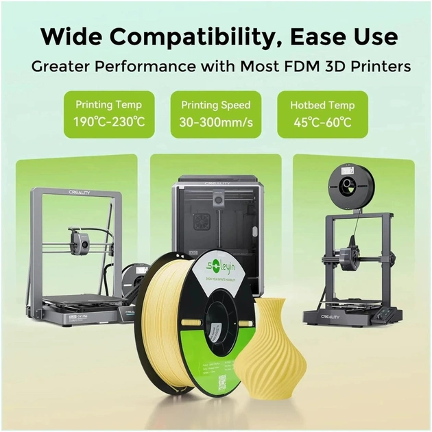 Пластик для 3D-принтера Creality Soleyin 1кг, 1.75мм, greem (3301010503) - picture 7