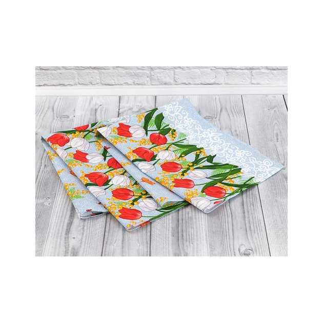 Рушник Руно вафельний набивний Весняні квіти -1, 45х80 см (202.15_Весняні квіти_1) - picture 4
