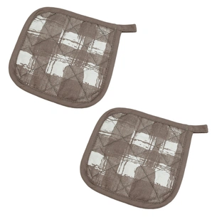 Кухонна прихватка Home Line Набір Капучино + клітинка 20х20см (163504) зображення 1