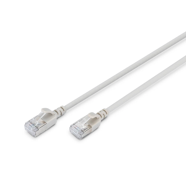 Патч-корд 0.3м, FTP, cat.6A, Sliim, AWG 32/7, Cu, LSZH, grey Digitus (DK-1632-A-003S) - изображение 1
