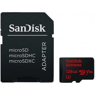 Карта пам'яті SanDisk 128GB microSDXC class 10 UHS-I 4K Extreme Action (SDSQXVF-128G-GN6AA) зображення 1