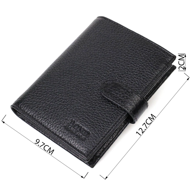 Портмоне Bond Accessories З натуральної зернистої шкіри Чорне (22055) - изображение 3