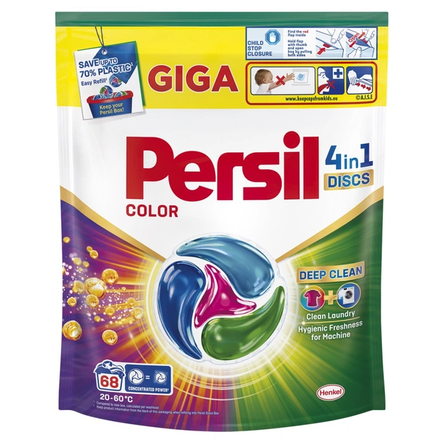 Капсули для прання Persil 4in1 Discs Color Deep Clean 68 шт. (9000101826746) - зображення 1