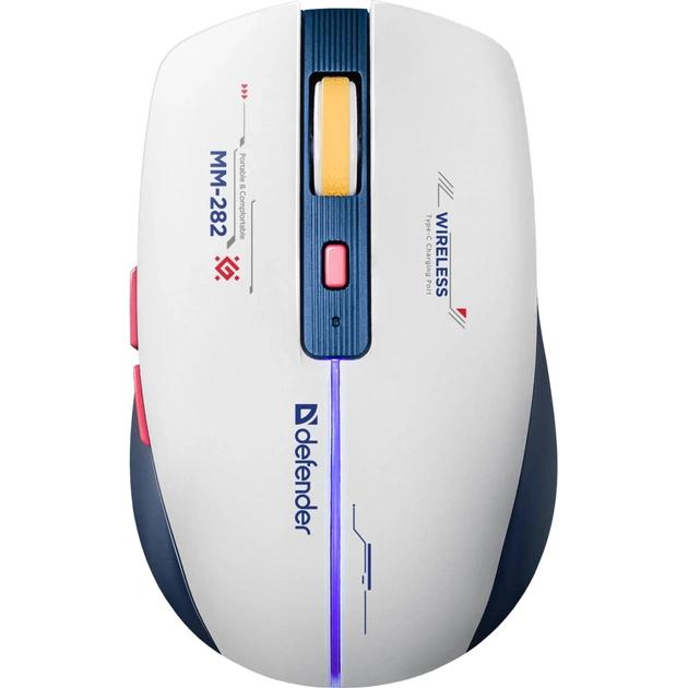 Мишка Defender Dila MM-282 Wireless White/Blue (52282) - зображення 1