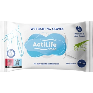 Вологі рукавички для миття всього тіла ActiLife 20 шт (4820174981686) изображение 1