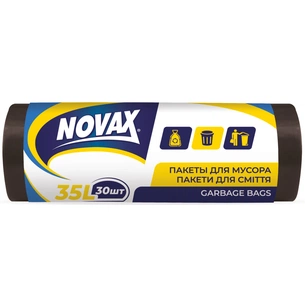 Пакети для сміття Novax чорні 35 л 30 шт. (4823058302560) зображення 1