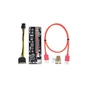 Райзер Dynamode PCI-E x1 to 16x 60cm USB 3.0 Red Cable SATA to 6Pin Power v. (RX-riser 009S Plus) - зменшене зображення 1