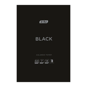 Кольоровий папір ZiBi двусторонній BLACK, А4, 14 аркушів, 7 кольорів (ZB.1909-01) зображення 1