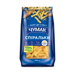 Макарони Чумак Спіральки 400 г (4820156766416) зображення 1