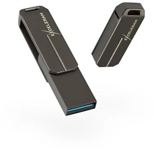 USB флеш накопичувач eXceleram 64GB U3 Series Dark USB 3.1 Gen 1 (EXP2U3U3D64) - изображение 1