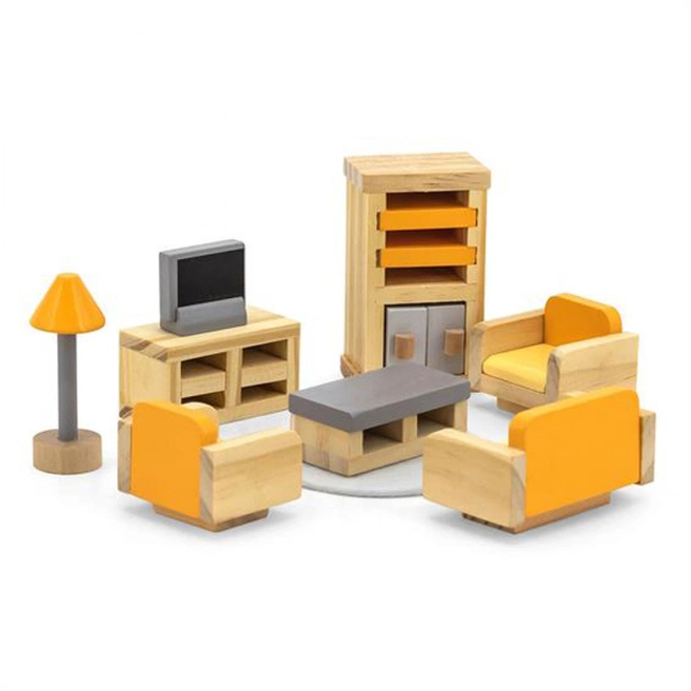 Игровой набор Viga Toys Деревянная мебель для кукол PolarB Гостиная (44037) - изображение 1