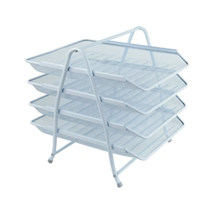 Лоток для паперів Axent горизонтальний 4-в-1, металевий, білий (2129-21-A) зображення 1