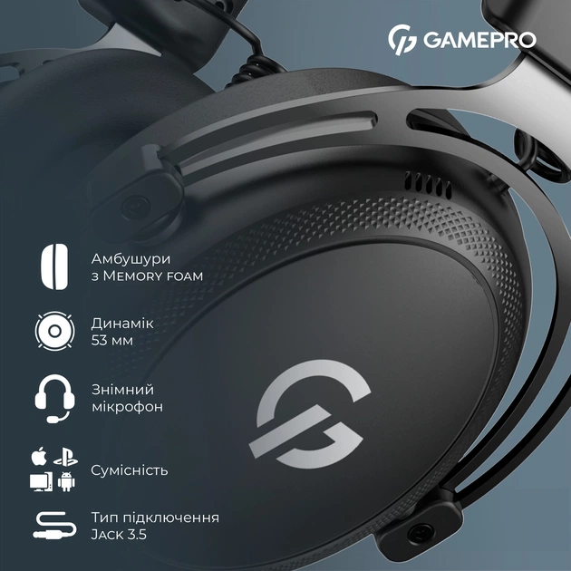 Гарнітура GamePro Asgard Skald Origin Black (HS850B) - picture 3