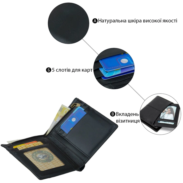 Кошелек Vintage Черный (14921) - изображение 4