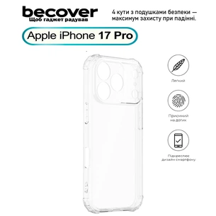 Чохол до мобільного телефона BeCover Anti-Shock Apple iPhone 17 Pro Clear (713797) зображення 1