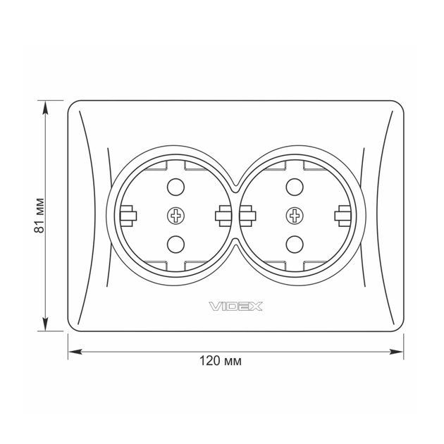 Розетка Videx BINERA 2ая із заземленням кремова (VF-BNSK2G-CR) - зображення 6