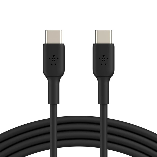 Дата кабель USB-C to USB-C 1.0m PVC black Belkin (CAB003BT1MBK) - изображение 1