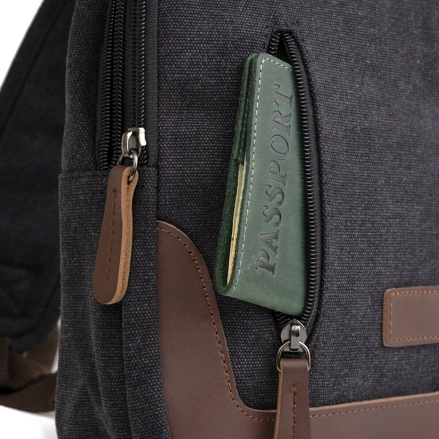 Сумка Vintage Через плече текстильна Чорна (20077) - зображення 10