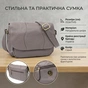 Сумка Vintage З натуральної шкіри Сіра (22974) - зменшене зображення 4
