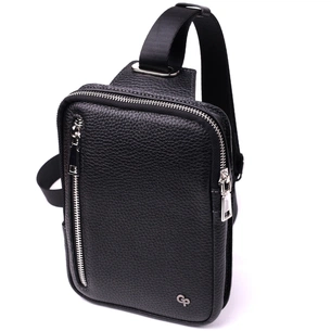 Сумка Grande Pelle Бананка з натуральної шкіри Чорна (22877) зображення 1