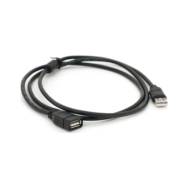 Дата кабель USB 2.0 AM/AF 1.5m ferrite black Voltronic (YT-AM/AF-1.5B) - изображение 1