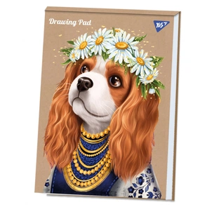 Альбом для малювання Yes А4 40арк/100 клеєний білила Spaniel крафт (130549) зображення 1