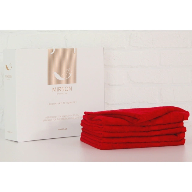 Рушник MirSon набір банний 5070 Elite SoftNess Bordo 50х90 6 шт (2200003523942) - зображення 1