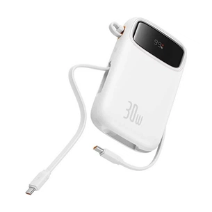 Батарея універсальна Baseus QPow2 20000mAh 30W, with 2*Type-C Cable, White (P10055009213-00) изображение 1