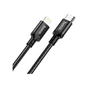Дата кабель USB-C to Lightning 1.0m 3A 20W nylon X14 black HOCO (6931474752192) - зменшене зображення 2