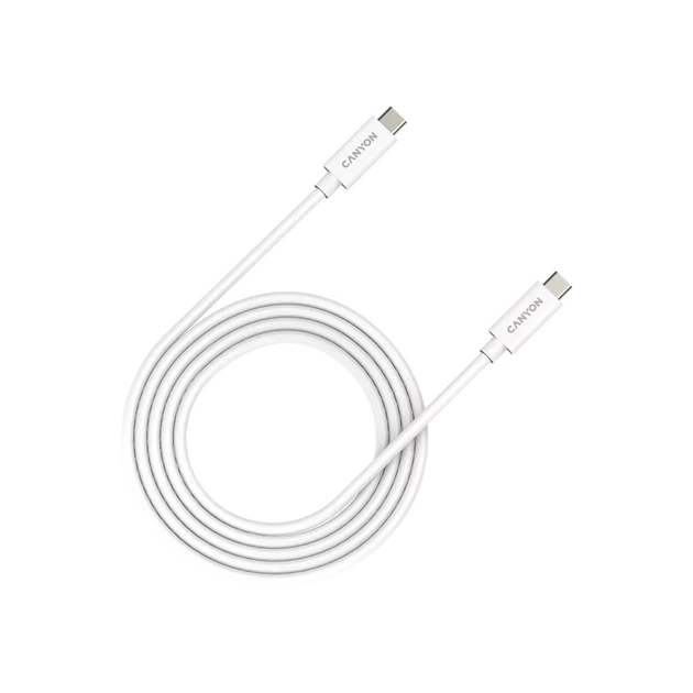 Дата кабель USB-C to USB-C 2.0m UC-42 5A 240W(ERP) E-MARK, white Canyon (CNS-USBC42W) - изображение 1