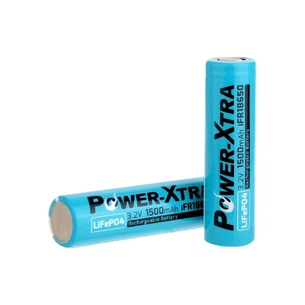 Акумулятор 18650 1500mAh LiFePO4 IFR18650, 3.2V, FlatTop, blue Power-Xtra (PX-IFR18650 / 29743) зображення 1
