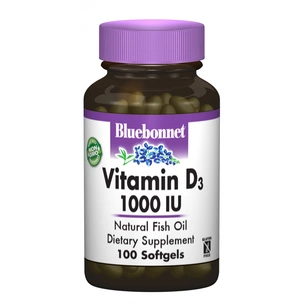 Вітамін Bluebonnet Nutrition Вітамін D3 1000IU, 100 желатинових капсул (BLB-00308) зображення 1