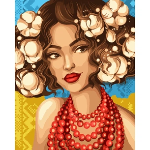 Картина по номерам Santi Українка з бавовною 40*50 см ©pollypop (954392) зображення 1