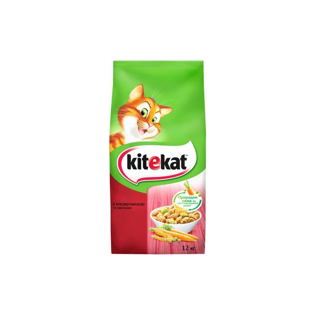 Сухой корм для кошек Kitekat Говядина с овощами 12 кг (5900951013065) - изображение 1