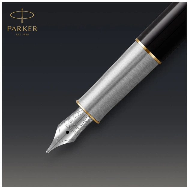 Ручка пір'яна Parker SONNET 17 Metal & Black Lacquer GT  FP18 F (68 111) - изображение 9