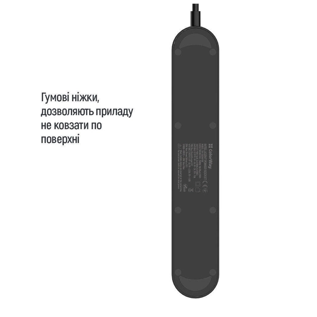 Мережевий фільтр живлення ColorWay CW-CHE44PDB, 4 розетки/4USB 2M (CW-CHE44PDB) - picture 8