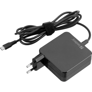 Зарядний пристрій Sandberg USB-C 65W GaN built-in cable USB-C 2.0m black (135-79) зображення 1
