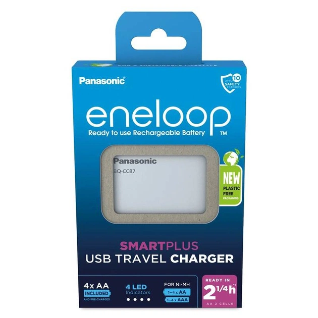 Зарядное устройство Panasonic Eneloop ready USB in/out с функцией Power Bank + AA 2000 mAh - изображение 1
