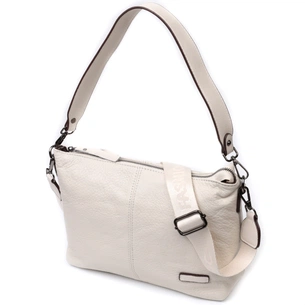 Сумка Vintage Жіноча з двома знімними ременями з натуральної шкіри Біла (22377) зображення 1