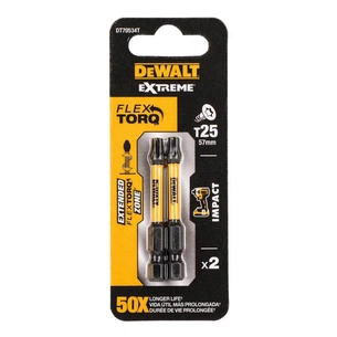 Набір біт DeWALT IMPACT TORSION, ударні, T25, L=57 мм, 2 шт (DT70534T) зображення 1