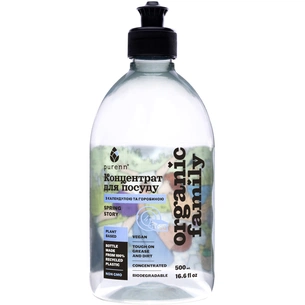Засіб для ручного миття посуду Purenn Organic Family Spring Story з Лавандою, Календулою та Горобиною 500 мл (4751024880029) зображення 1
