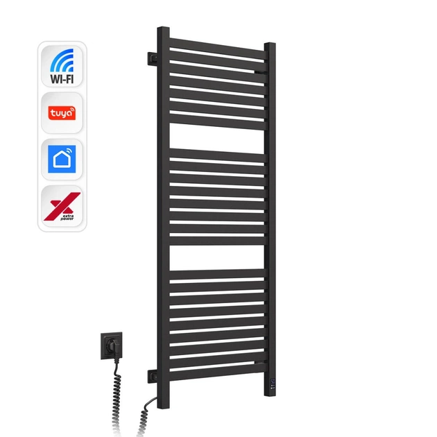 Сушарка для рушників Navin Авангард Х, 1200х480х71мм, Wi-Fi, сталь, чорний муар, ліве підключення (12-272155-4812) - изображение 3