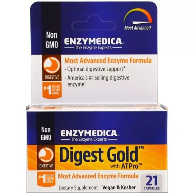 Пробіотики Enzymedica Травні ферменти, Digest Gold з ATPro, 21 капсула (ENZ-24150) - зображення 2