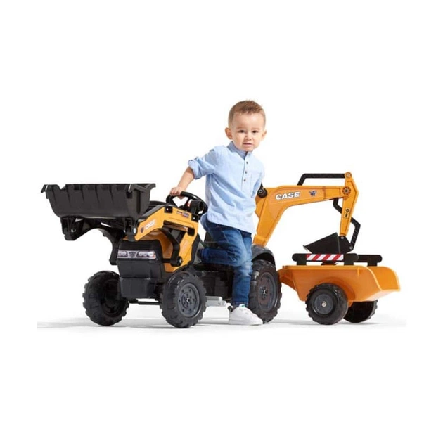 Веломобіль Falk Case Ce трактор на педалях з причепом переднім та заднім ковшами Жовтий (967N) - picture 4