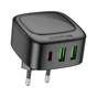 Зарядний пристрій BOROFONE BAS23A Lucky 1xUSB-C + 2xUSB PD30W Black (6941991109386) - уменьшенное изображение 1