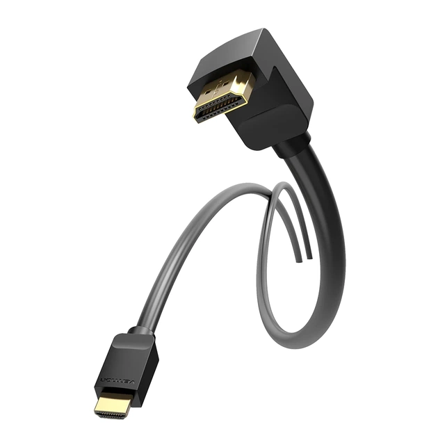 Кабель мультимедійний HDMI M to HDMI M 1.0m 90° corner black Vention (AAQBF) - picture 3